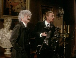 Ross Martin shows his rare artifacts to moneylender Rene Auberjonois in Camera Obscura