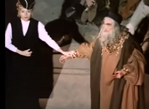 Diana Rigg and Vincent Price performing a scene from Shakespeare in Theater of Blood