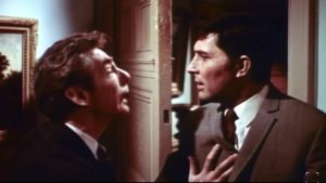 Michael Gough warning Mark Eden in The Crimson Cult